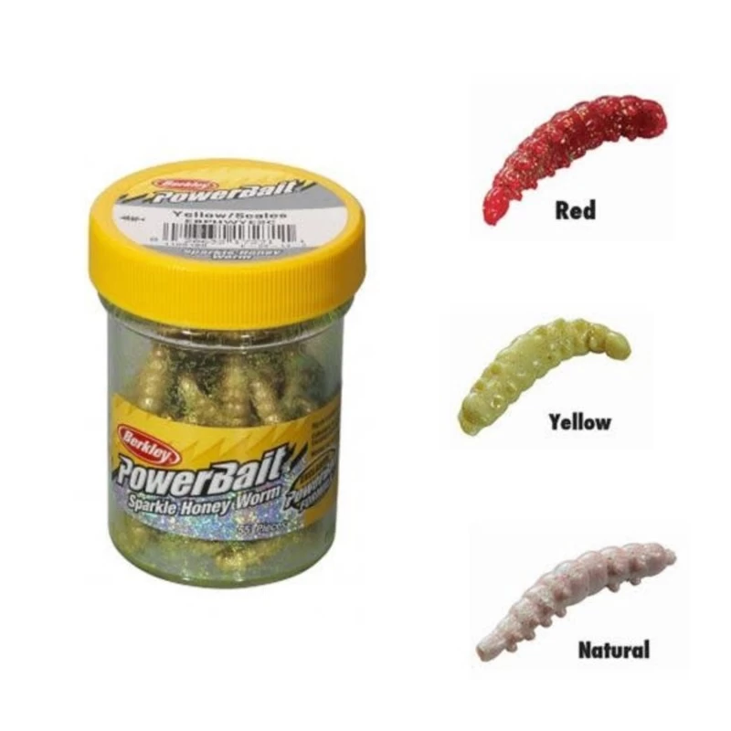 Berkley Yellow Scales Powerbait Honey Worm 2 Berkley Yellow Scales Powerbait Honey Worm - Afbeelding 2