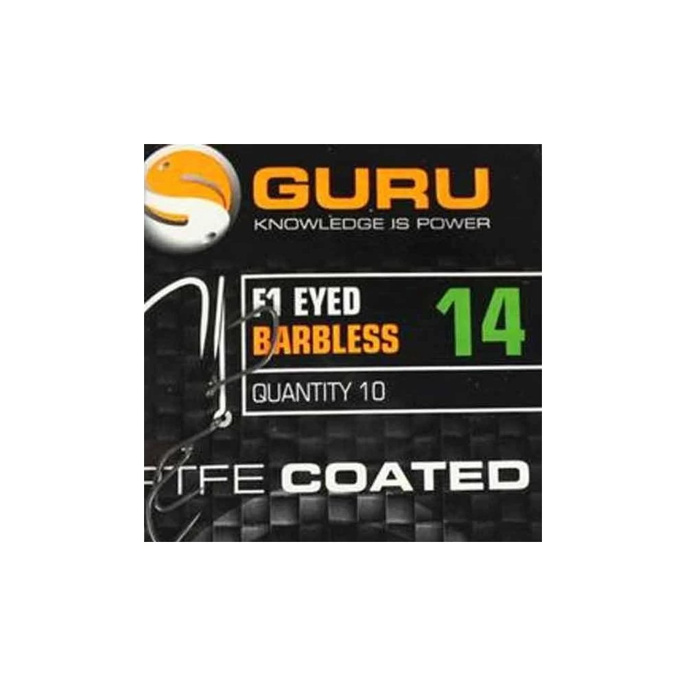 Guru F1 Eyed Size 14 Barbless Hook 3 Guru F1 Eyed Size 14 Barbless Hook - Afbeelding 3