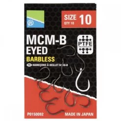 Preston MCM-B Eyed Size 10 Barbless Hook
